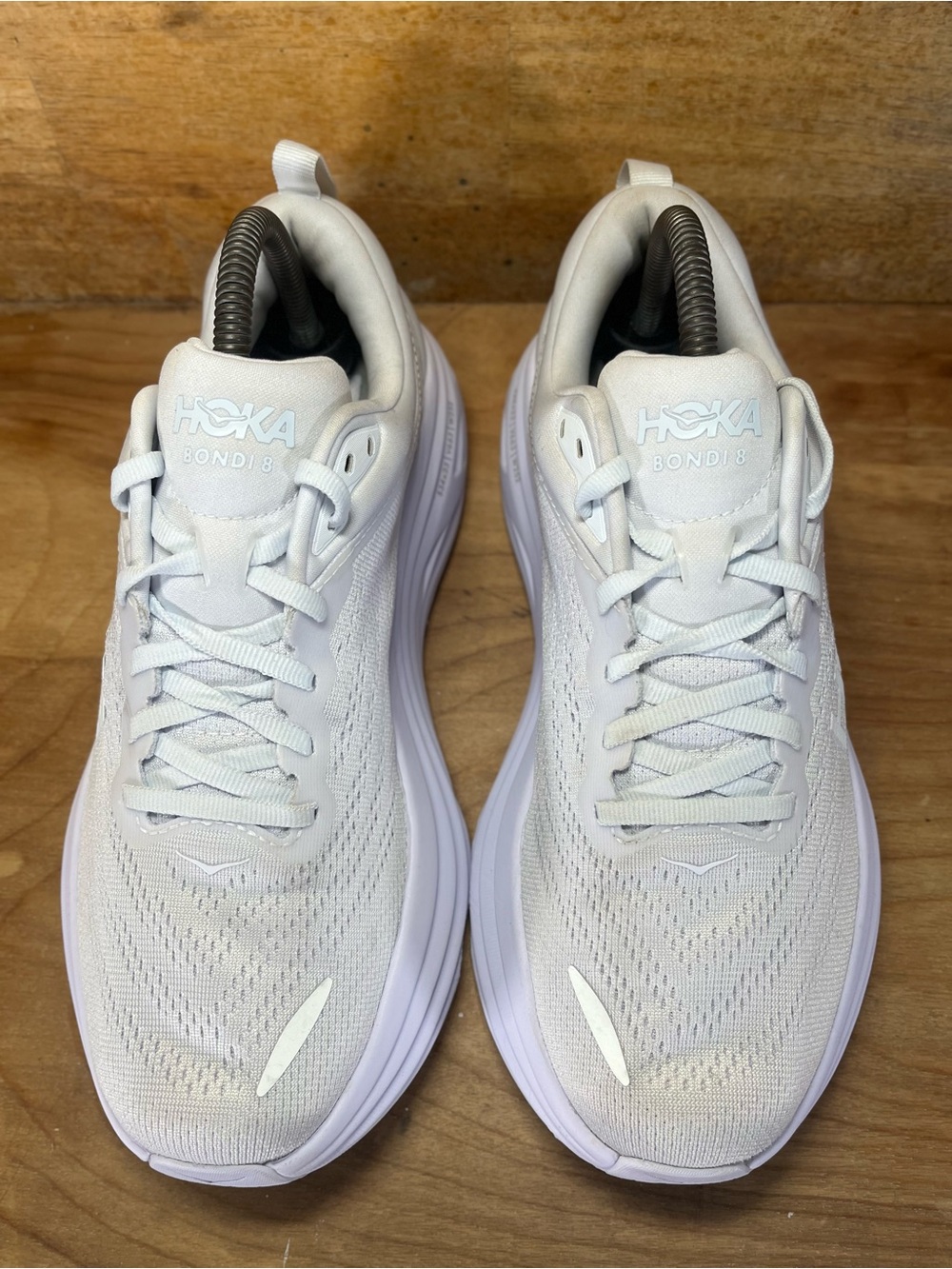 Hoka One One Bondi 8 REFLECTIVE Womens Size 9 Running Shoes Sneakers White - Picture 3 of 12
